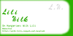 lili wilk business card